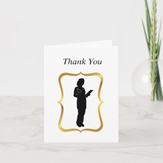 Carte de voeux Silhouette Blank Femme Doctor (Devant)