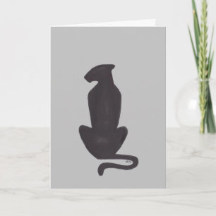 Carte de vœux silhouette de chat noir gris chats c