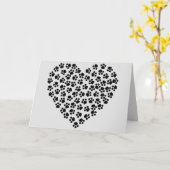 Carte de vœux silhouette de cœur avec empreinte de (Fleur jaune)