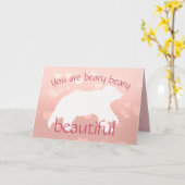 Carte de vœux silhouette d'ours blanc (Fleur jaune)