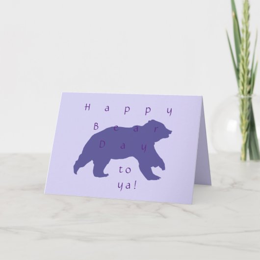 Carte de vœux silhouette d'ours violet (Devant)