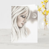 Carte de voeux Silver Moon (Fleur jaune)