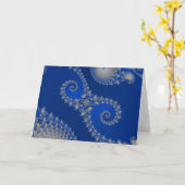 Carte de voeux Silver Seahorse (Fleur jaune)