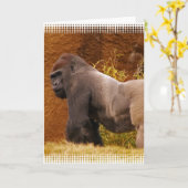 Carte de voeux Silverback Gorilla Photo (Fleur jaune)