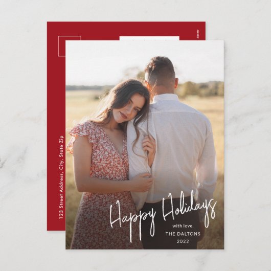 Carte de vœux simple avec écriture manuscrite Mode (Devant / Derrière)