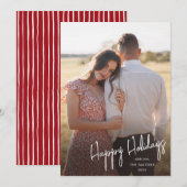 Carte de vœux simple avec écriture moderne Joyeuse (Devant / Derrière)