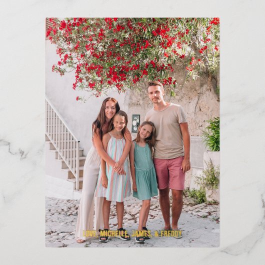 Carte de vœux simple avec feuille d'or pour les fê (Recto)