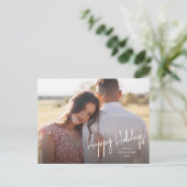 Carte de vœux simple avec texte Joyeuses Fêtes mod (Debout devant)