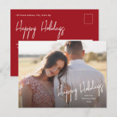 Carte de vœux simple avec texte Joyeuses Fêtes mod (Devant / Derrière)