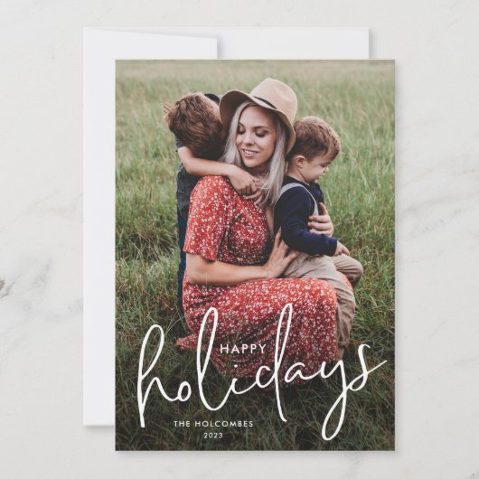 Carte de vœux simple avec un script moderne et une (Devant)