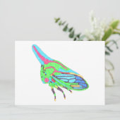 Carte de vœux (simple blanche) - Sauterelle de chê (Debout devant)