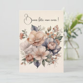 Carte de voeux simple Boho mon jardin fleuri (Debout devant)