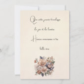 Carte de voeux simple Boho mon jardin fleuri (Dos)