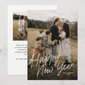 Carte de vœux simple calligraphie moderne Bonne an (Devant / Derrière)