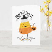 Carte de voeux simple de Halloween de bonbons au (Fleur jaune)
