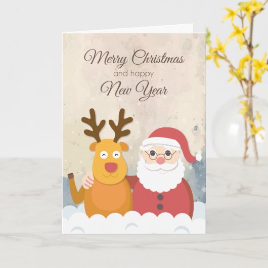 Carte de voeux simple de vacances de Noël (Fleur jaune)