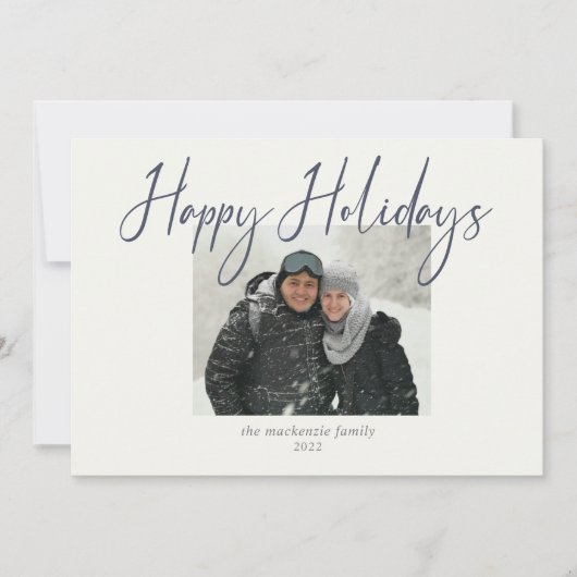 Carte de vœux simple de vacances photo marine sage (Devant)