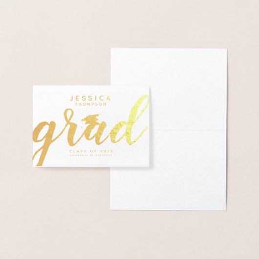 Carte de voeux simple élégante avec feuille d'or p (Affichage)