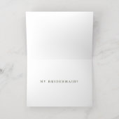 Carte de voeux simple Foil Bridesmaid (Couchage intérieur)