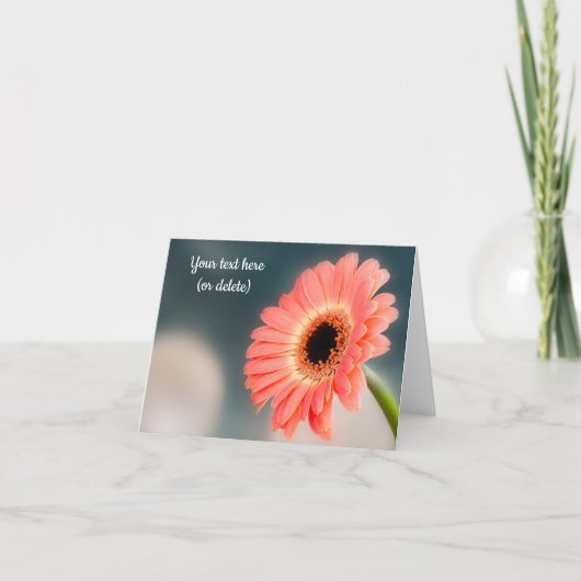Carte de vœux simple gerbera rose (Devant)