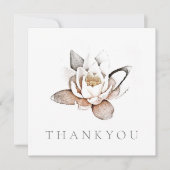 Carte de vœux simple: MERCI: LOTUS BLANC (Devant)