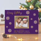 Carte de vœux simple moderne violet pour les fêtes