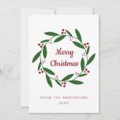 Carte de voeux simple Noël Vacances (Devant)