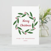 Carte de voeux simple Noël Vacances (Debout devant)