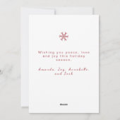 Carte de voeux simple Noël Vacances (Dos)