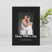 Carte de vœux simple noir et blanc pour la fête de (Debout devant)