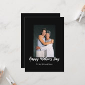 Carte de vœux simple noir et blanc pour la fête de (Devant/Arrière en situation)