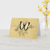 Carte de voeux simple papillon (Fleur jaune)
