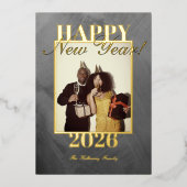 Carte de vœux simple pour le Nouvel An moderne et  (Recto)