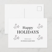 Carte de vœux simple pour les fêtes (Devant / Derrière)