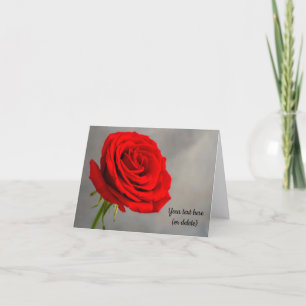 Carte de voeux simple Rose rouge