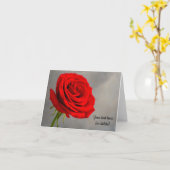 Carte de voeux simple Rose rouge (Fleur jaune)