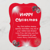 Carte de voeux simple rouge de Noël (Devant / Derrière)