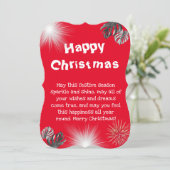 Carte de voeux simple rouge de Noël (Debout devant)