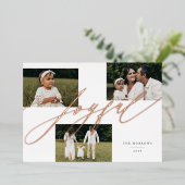 Carte de voeux simple script 3 photos (Debout devant)