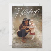 Carte de vœux Simple Script Joyeuses Fêtes 3 Photo (Devant)
