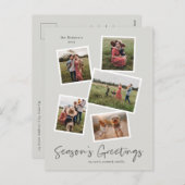 Carte de vœux Simple Script Saison 5 Photo Collage (Devant / Derrière)