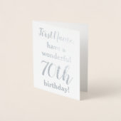 Carte de voeux simple Silver Foil 70e anniversaire (Devant)