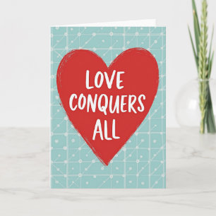 Carte de vœux sincère « L'amour conquiert tout »