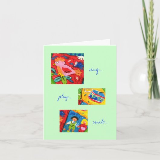 Carte de voeux Sing Play Smile (Devant)