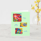 Carte de voeux Sing Play Smile (Fleur jaune)