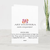 Carte de voeux Singing Bird (Dos)