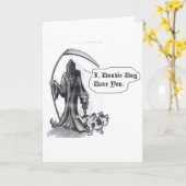 CARTE DE VOEUX SINISTRE de petit chien (Fleur jaune)