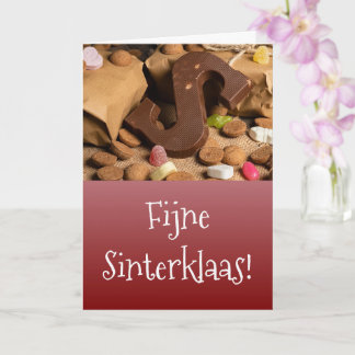 Carte de vœux Sinterklaas avec image de bonbons