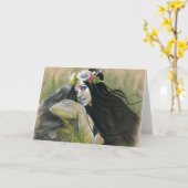 Carte de voeux Siren sirène sombre (Fleur jaune)