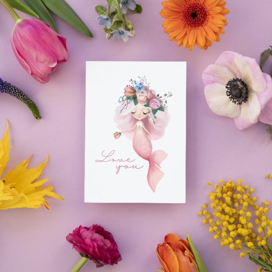 Carte de vœux sirène « Je t’aime »